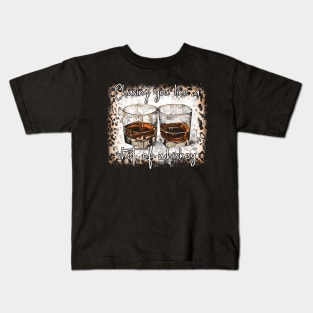 Chasing You Like A Shot Of Whiskey Leopard And Bull Skull Kids T-Shirt